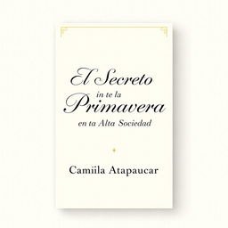 A book cover for "El Secreto de la Primavera en la Alta Sociedad" by Camila Atapaucar