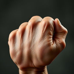 A high-resolution, hyper-realistic close-up of a hand emphasizing its prominent knuckles, with detailed textures of skin, veins, and bone structure