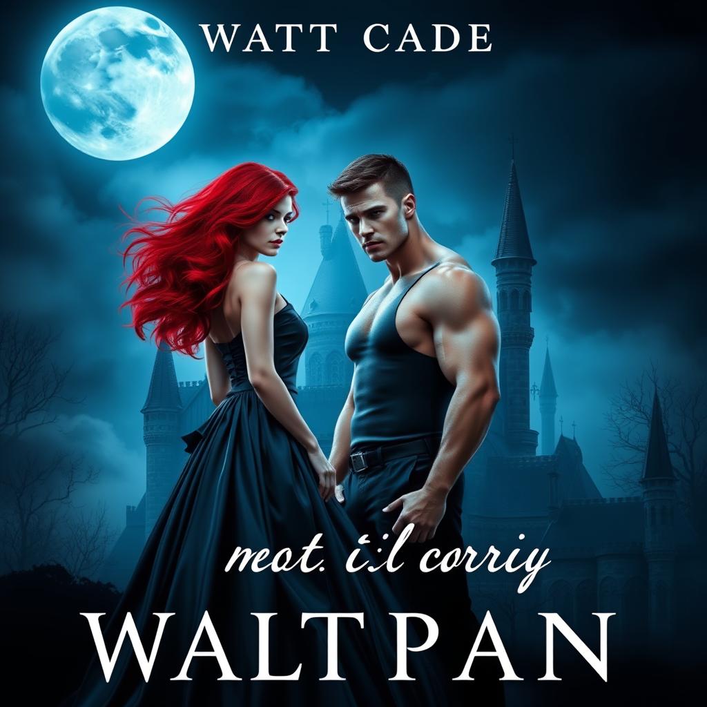 A Wattpad book cover featuring a dark gothic castle at night, surrounded by a cold, misty atmosphere