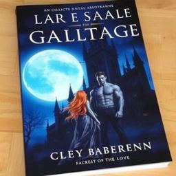 A book cover featuring a dark gothic castle at night, with a huge moon casting a cold, blue light over the scene