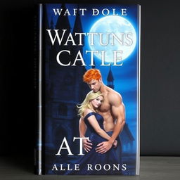 Wattpad book cover featuring a dark gothic castle at night, illuminated by a big moon