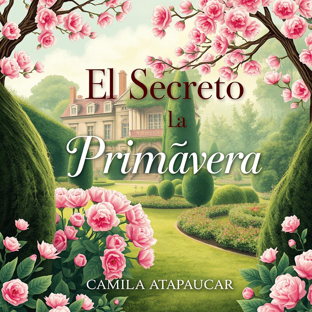 Cover design for the novel "El Secreto de la Primavera en la Alta Sociedad" by Camila Atapaucar