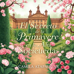 Cover design for the novel "El Secreto de la Primavera en la Alta Sociedad" by Camila Atapaucar