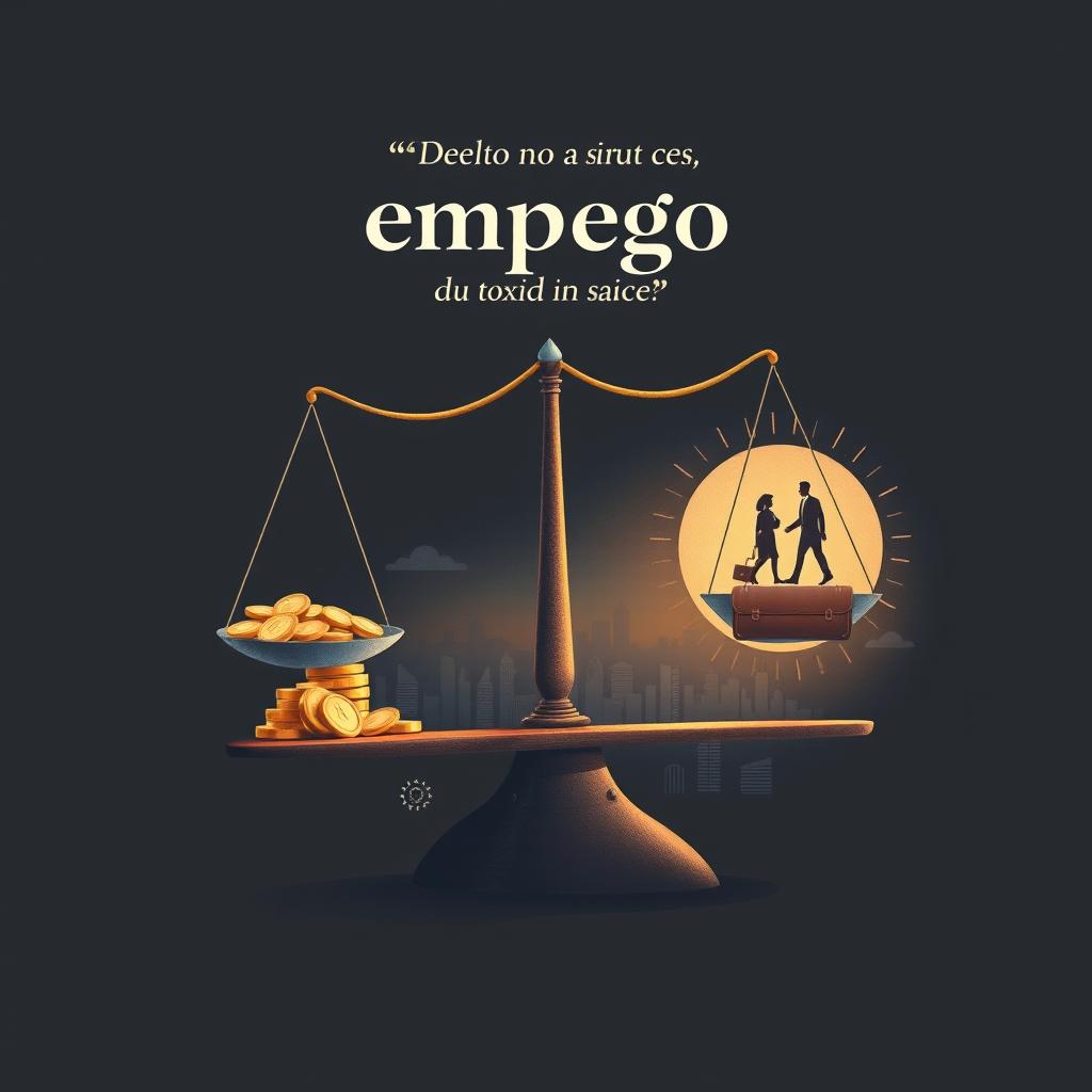 Uma capa de livro impressionante para 'O novo ouro da sociedade - emprego', apresentando uma ilustração metafórica do emprego como o novo ouro da sociedade