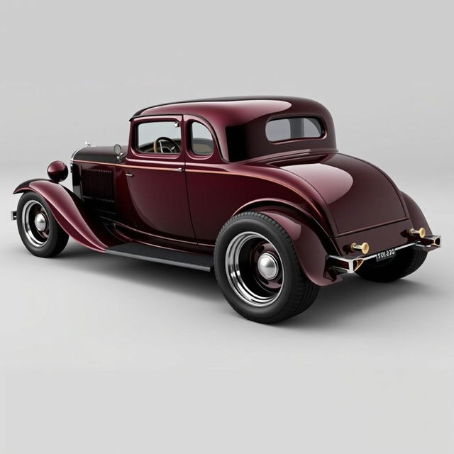 A custom car design blending the classic 1932 black cherry Buick Victoria sedan with the modern aesthetic of a Camaro