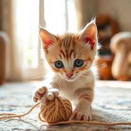 A young and curious kitten with soft fur and bright, inquisitive eyes, exploring its surroundings