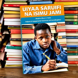 A Kiswahili book cover titled "MBIU YA SARUFI NA ISIMU JAMII" authored by Mwalimu Mburu C