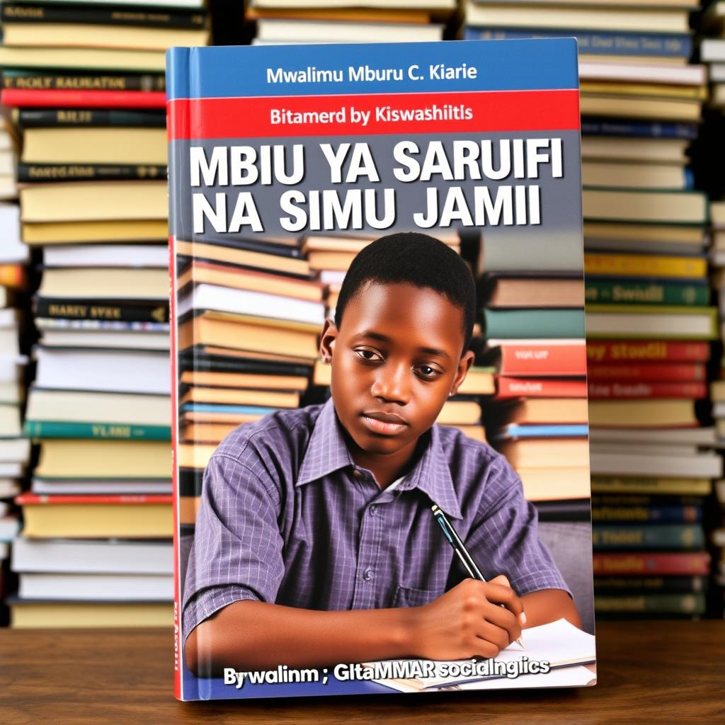 A Kiswahili book cover titled "MBIU YA SARUFI NA ISIMU JAMII" authored by Mwalimu Mburu C