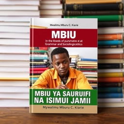 A Kiswahili book cover titled "MBIU YA SARUFI NA ISIMU JAMII" authored by Mwalimu Mburu C