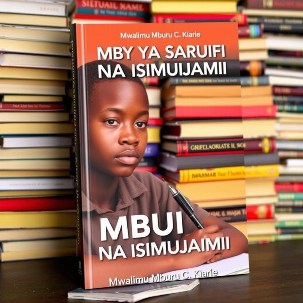 A Kiswahili book cover titled "MBIU YA SARUFI NA ISIMUJAMII" authored by Mwalimu Mburu C