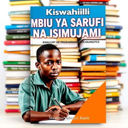 A Kiswahili book cover titled "MBIU YA SARUFI NA ISIMUJAMII" authored by Mwalimu Mburu C