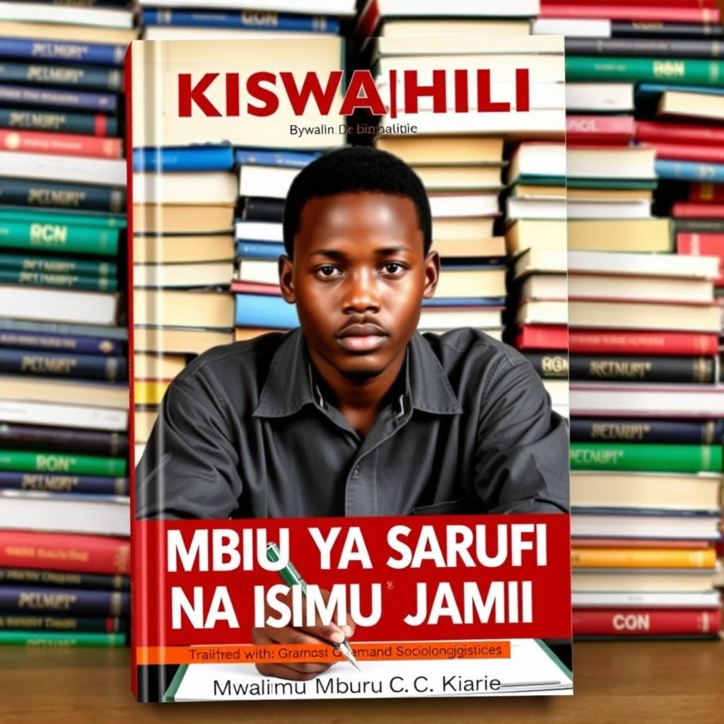 A Kiswahili book cover titled "MBIU YA SARUFI NA ISIMU JAMII" authored by Mwalimu Mburu C