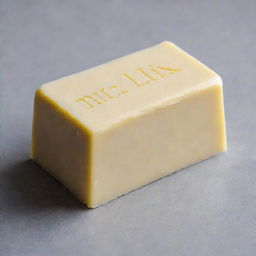 A simple block of fresh butter with the words 'Mr Lix' neatly engraved into it