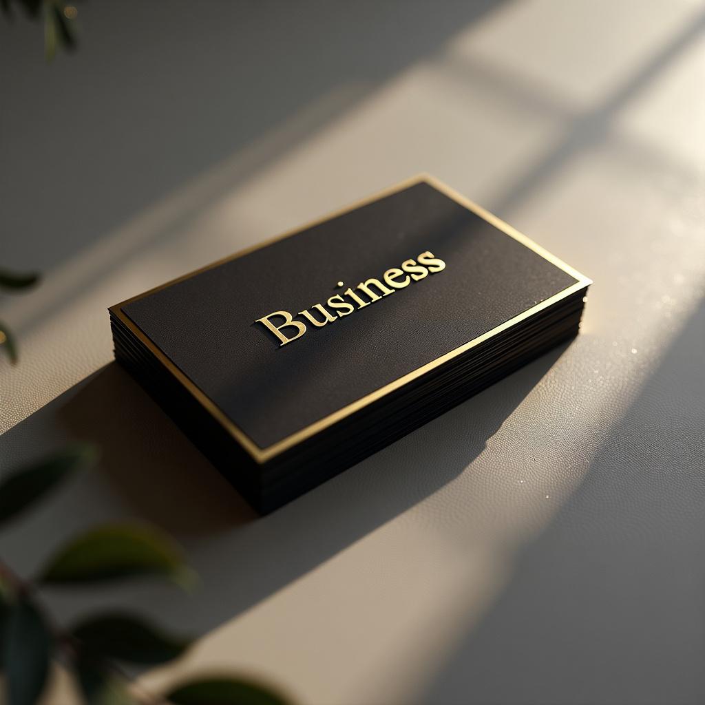 A beautiful and simplistic business card design, featuring only the word "Business" in elegant, minimalist typography