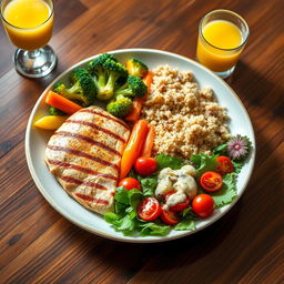 A vibrant and colorful display of a fitness meal