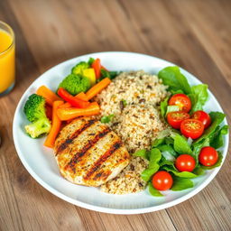 A vibrant and colorful display of a fitness meal