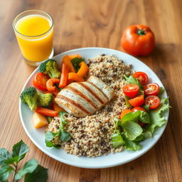 A vibrant and colorful display of a fitness meal