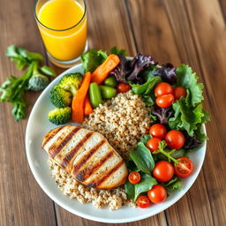 A vibrant and colorful display of a fitness meal