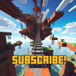 A thrilling vertical YouTube Shorts thumbnail capturing the essence of a Minecraft parkour gameplay