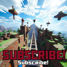 A thrilling vertical YouTube Shorts thumbnail capturing the essence of a Minecraft parkour gameplay