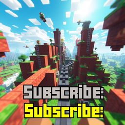 A thrilling vertical YouTube Shorts thumbnail capturing the essence of a Minecraft parkour gameplay