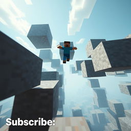 A thrilling vertical YouTube Shorts thumbnail capturing the essence of a Minecraft parkour gameplay