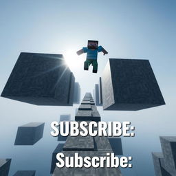 A thrilling vertical YouTube Shorts thumbnail capturing the essence of a Minecraft parkour gameplay