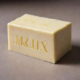 A fun cartoon-style block of butter with the words 'Mr Lix' cheerfully engraved into it