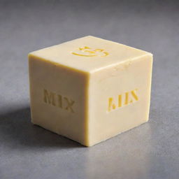 A fun cartoon-style block of butter with the words 'Mr Lix' cheerfully engraved into it