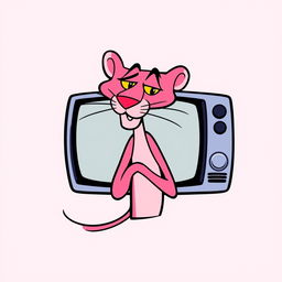 A stylized logo design featuring the Pink Panther from Cartoon Network, suitable for a t-shirt