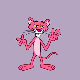 A stylized logo design featuring the Pink Panther from Cartoon Network, suitable for a t-shirt