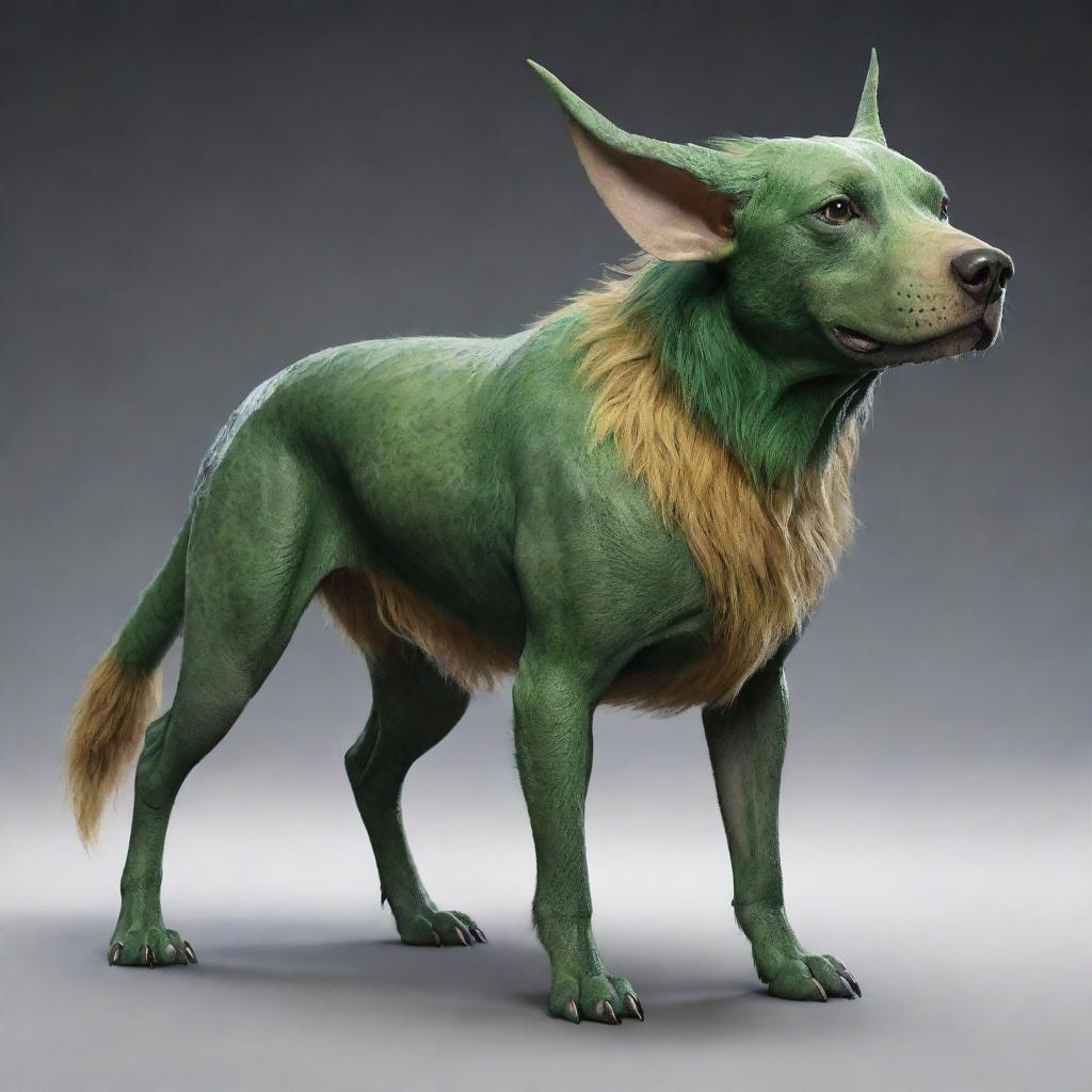 Design an imaginary creature named 'Nayzog' that is as large as a dog. Combine elements of fantasy and reality in this unique creature design.