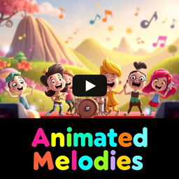 A lively and captivating YouTube thumbnail for an animated music video