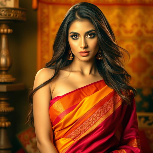 A seductive Indian woman exuding confidence and allure