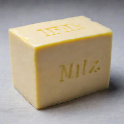 A cartoonishly exaggerated block of butter with the words 'Mr Lix' humorously engraved into it