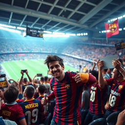 A thrilling and humorous scene where IShowSpeed, the charismatic YouTuber, is portrayed as playfully 'hunting' fans of Lionel Messi