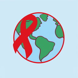 Create an icon that symbolizes Earth and HIV awareness together