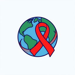 Create an icon that symbolizes Earth and HIV awareness together