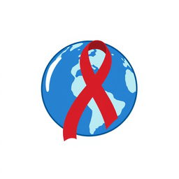 Create an icon that symbolizes Earth and HIV awareness together