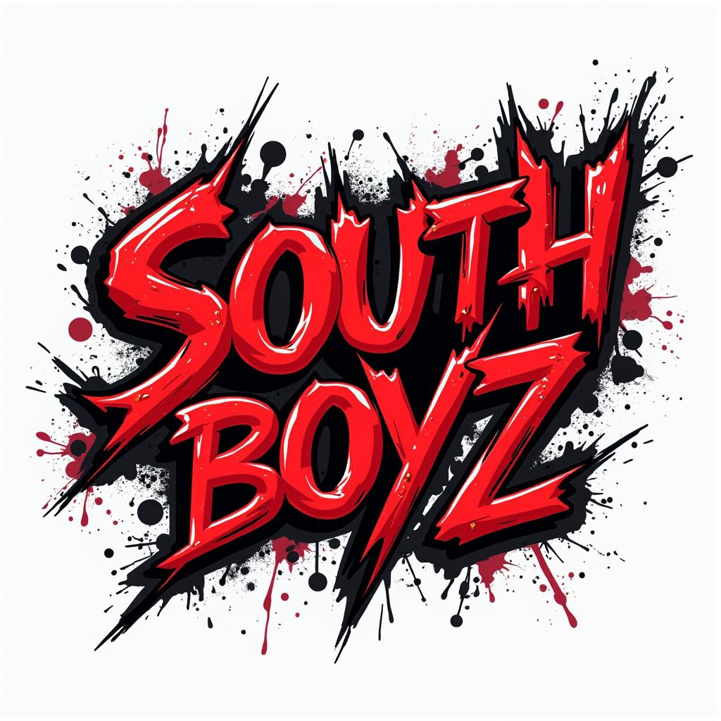 Design a striking and bold logo for the teen boys clothing line "South MX Boyz," using a bold graffiti style