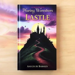 A captivating book cover featuring an enchanting landscape with a mysterious castle perched atop a hill