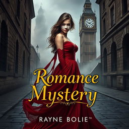 Create an alluring book cover design for a romance and mystery novel