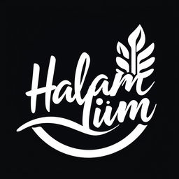 A unique and artistic logo design for "Jalan Halim" intended for branding on clothing