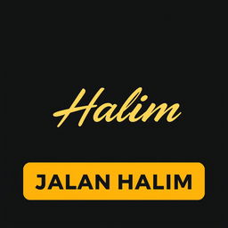 A unique and artistic logo design for "Jalan Halim" intended for branding on clothing