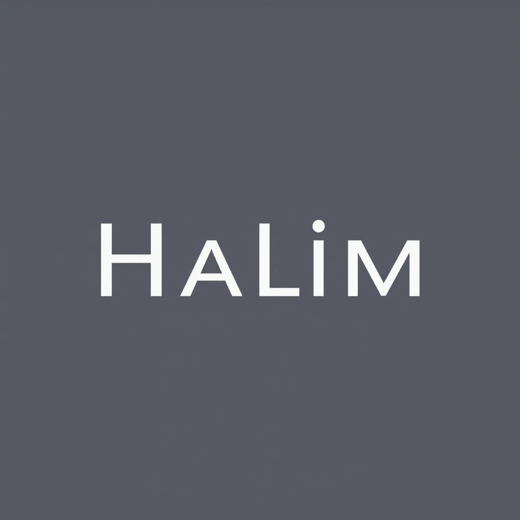 Design a unique logo featuring the name "Halim", incorporating modern and stylish typography