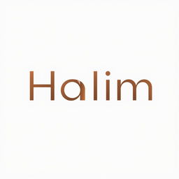 Design a unique logo featuring the name "Halim", incorporating modern and stylish typography