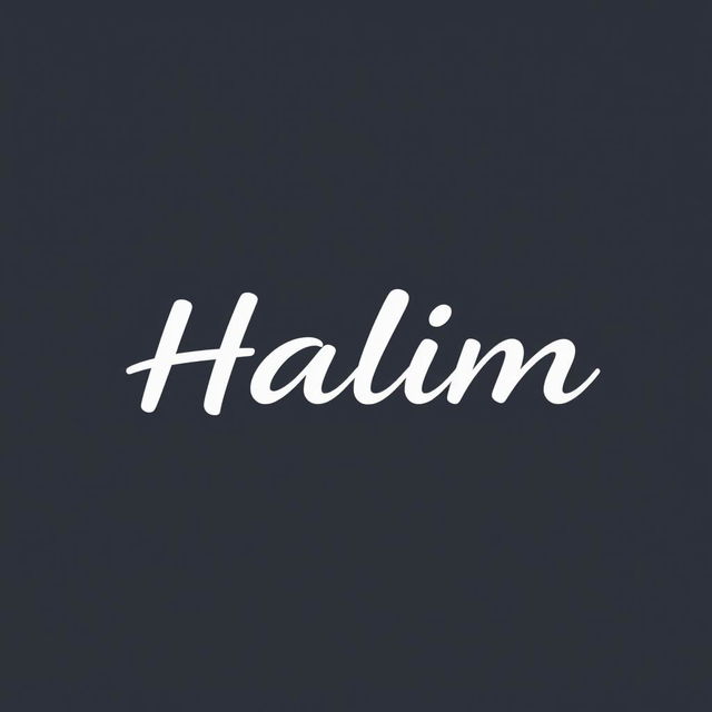 Design a unique logo featuring the name "Halim", incorporating modern and stylish typography