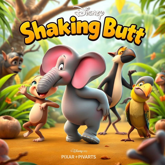 A Pixar and Disney-inspired movie poster titled "Shaking Butt"