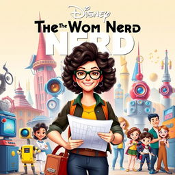 A Disney-style movie poster titled "The Woman Nerd"