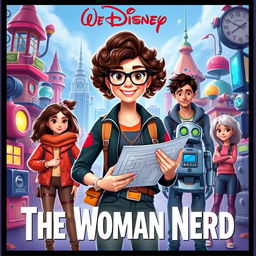 A Disney-style movie poster titled "The Woman Nerd"